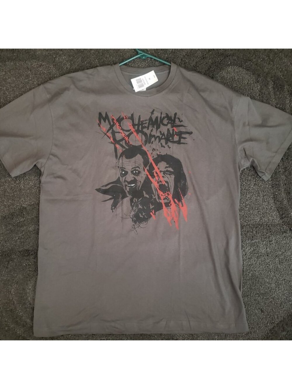 NWT MY CHEMICAL ROMANCE T Shirt 2XL Dark Grey Black Vampires Will Never Hurt You